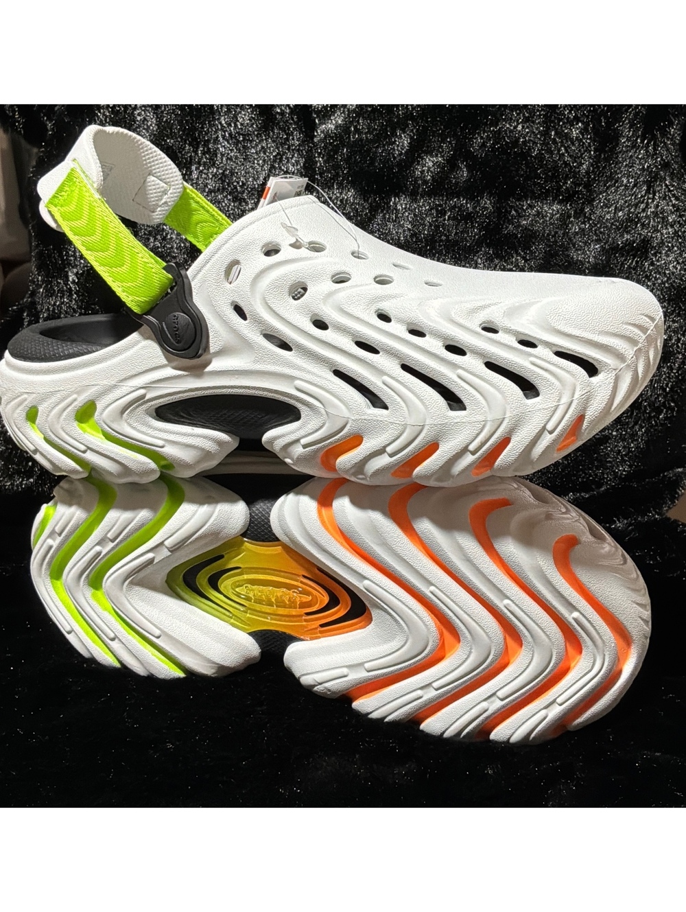 Crocs Men's Echo II Clog Sandals White Neon Burst Size 11
